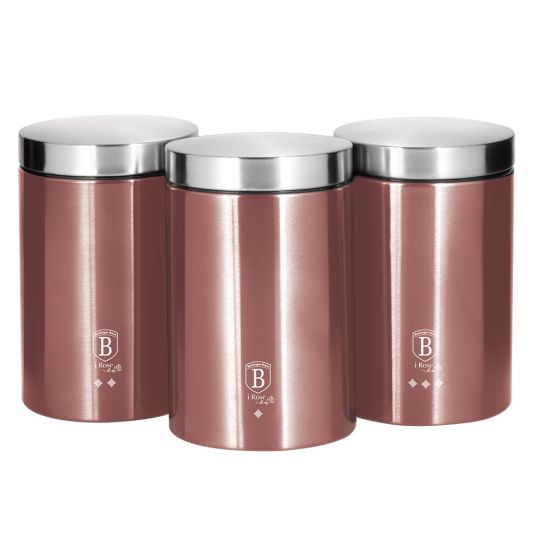 Berlinger Haus Σετ Δοχεία Αποθήκευσης Τροφίμων από Ανοξείδωτο Ατσάλι 3 τμχ i-Rose Edition BH-6270