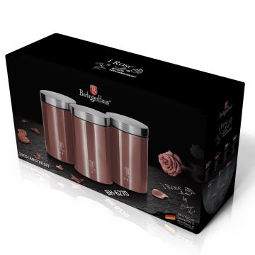 Berlinger Haus Σετ Δοχεία Αποθήκευσης Τροφίμων από Ανοξείδωτο Ατσάλι 3 τμχ i-Rose Edition BH-6270 - 