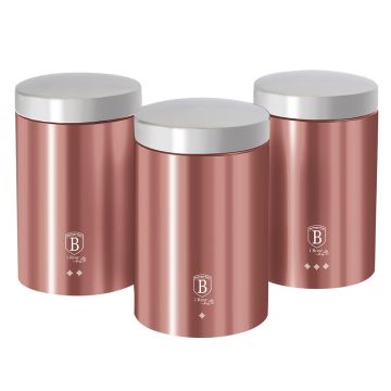 Berlinger Haus Σετ Δοχεία Αποθήκευσης Τροφίμων από Ανοξείδωτο Ατσάλι 3 τμχ i-Rose Edition BH-6270 - 