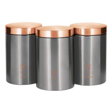 Berlinger Haus Σετ Δοχεία Αποθήκευσης Τροφίμων από Ανοξείδωτο Ατσάλι 3 τμχ Moonlight Edition BH-6273