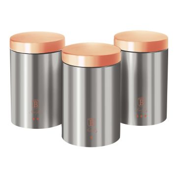 Berlinger Haus Σετ Δοχεία Αποθήκευσης Τροφίμων από Ανοξείδωτο Ατσάλι 3 τμχ Moonlight Edition BH-6273 - 
