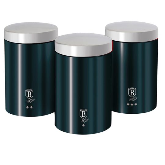 Berlinger Haus Σετ Δοχεία Αποθήκευσης Τροφίμων από Ανοξείδωτο Ατσάλι 3 τμχ Aquamarie Edition BH-6271