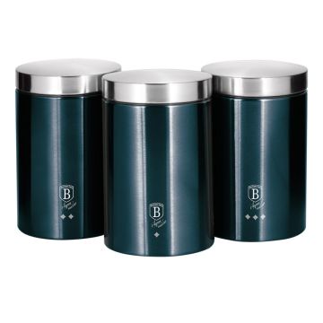 Berlinger Haus Σετ Δοχεία Αποθήκευσης Τροφίμων από Ανοξείδωτο Ατσάλι 3 τμχ Aquamarie Edition BH-6271 - 