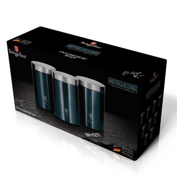 Berlinger Haus Σετ Δοχεία Αποθήκευσης Τροφίμων από Ανοξείδωτο Ατσάλι 3 τμχ Aquamarie Edition BH-6271 - 