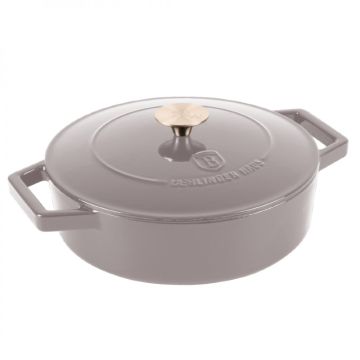 Berlinger Haus Ρηχή κατσαρόλα από χυτοσίδηρο με επίστρωση εμαγιέ 26εκ. Taupe Collection BH-6527