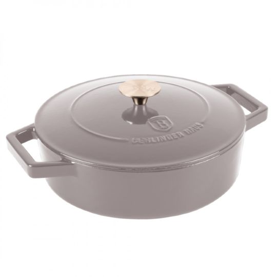 Berlinger Haus Ρηχή κατσαρόλα από χυτοσίδηρο με επίστρωση εμαγιέ 26εκ. Taupe Collection BH-6527