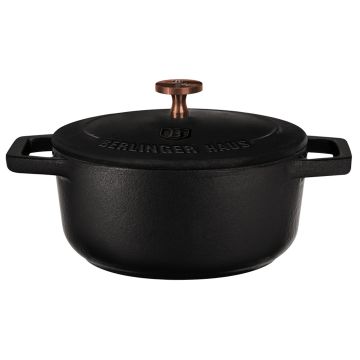 Berlinger Haus Μίνι κατσαρόλα από χυτοσίδηρο με επίστρωση εμαγιέ 12 εκ. Black Royal Collection BH-6490 - 