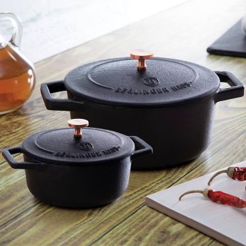 Berlinger Haus Μίνι κατσαρόλα από χυτοσίδηρο με επίστρωση εμαγιέ 12 εκ. Black Royal Collection BH-6490 - 