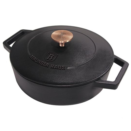 Berlinger Haus Ρηχή κατσαρόλα από χυτοσίδηρο με επίστρωση εμαγιέ 26 εκ. Black Royal Collection BH-6493