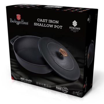 Berlinger Haus Ρηχή κατσαρόλα από χυτοσίδηρο με επίστρωση εμαγιέ 26 εκ. Black Royal Collection BH-6493 - 