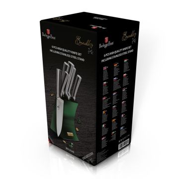Berlinger Haus Σετ Μαχαίρια 5τμχ. & Βάση από ανοξείδωτο ατσάλι σε Σμαραγδί Χρώμα Emerald Collection BH-2448 - 