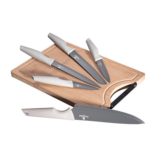 Berlinger Haus Σετ Μαχαίρια 6 τμχ από Ανοξείδωτο Ατσάλι με Βάση Κοπής Aspen Collection BH-2838
