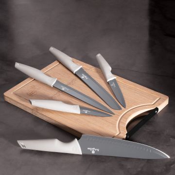 Berlinger Haus Σετ Μαχαίρια 6 τμχ από Ανοξείδωτο Ατσάλι με Βάση Κοπής Aspen Collection BH-2838 - 
