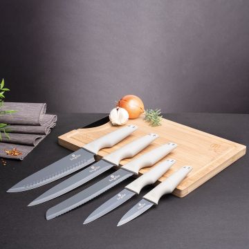 Berlinger Haus Σετ Μαχαίρια 6 τμχ από Ανοξείδωτο Ατσάλι με Βάση Κοπής Aspen Collection BH-2838 - 