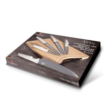 Berlinger Haus Σετ Μαχαίρια 6 τμχ από Ανοξείδωτο Ατσάλι με Βάση Κοπής Aspen Collection BH-2838 - 