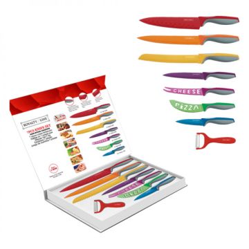 Royalty Line Σετ 7 Μαχαιριών και Αποφλοιωτής Πολύχρωμα RL-COL7A - 