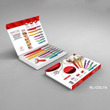 Royalty Line Σετ 7 Μαχαιριών και Αποφλοιωτής Πολύχρωμα RL-COL7A - 