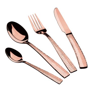 Σετ Μαχαιροπίρουνα 24 τμχ. από Ανοξείδωτο Ατσάλι με κρακελέ εφέ σε Rose Gold Berlinger Haus BH-2617NA