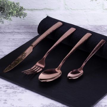 Σετ Μαχαιροπίρουνα 24 τμχ. από Ανοξείδωτο Ατσάλι με κρακελέ εφέ σε Rose Gold Berlinger Haus BH-2617NA - 