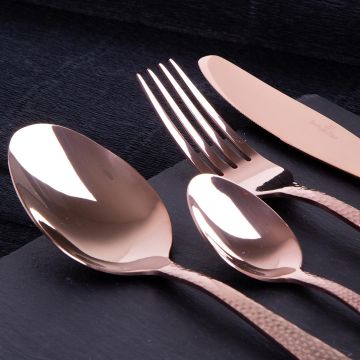 Σετ Μαχαιροπίρουνα 24 τμχ. από Ανοξείδωτο Ατσάλι με κρακελέ εφέ σε Rose Gold Berlinger Haus BH-2617NA - 