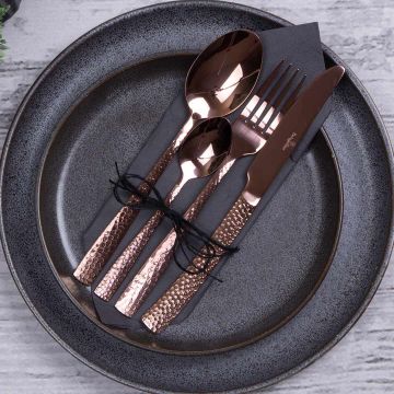 Σετ Μαχαιροπίρουνα 24 τμχ. από Ανοξείδωτο Ατσάλι με κρακελέ εφέ σε Rose Gold Berlinger Haus BH-2617NA - 