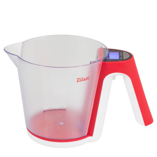 Zilan Ψηφιακή μεζούρα με ζυγαριά κόκκινη 1,2L ZLN7788-RED