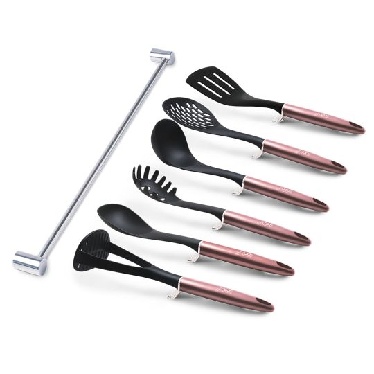 Berlinger Haus Σετ εργαλεία κουζίνας 7τμχ με επιτοίχια βάση, i Rose Collection BH-6329