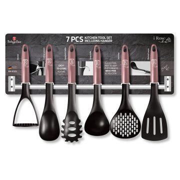 Berlinger Haus Σετ εργαλεία κουζίνας 7τμχ με επιτοίχια βάση, i Rose Collection BH-6329 - 