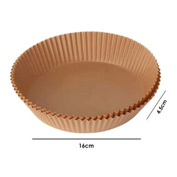 HomeVero Στρόγγυλα Aντικολλητικά χαρτιά ψησίματος για φριτέζα αέρος 16cm 50τμχ HV-BPR16 - 