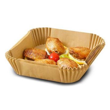 HomeVero Τετράγωνα Aντικολλητικά χαρτιά ψησίματος για φριτέζα αέρος 20cm 50τμχ HV-BPS20 - 