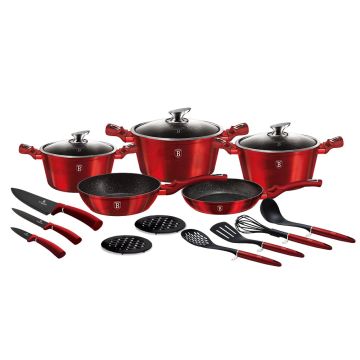 Berlinger Haus Σετ Μαγειρικά Σκεύη 17τμχ. με Τριπλή Μαρμάρινη Επίστρωση BH-6162