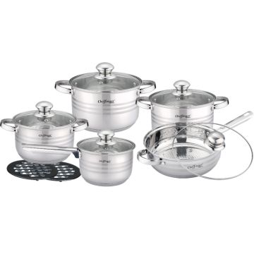 Σετ Μαγειρικά Σκεύη 12 τμχ από Ανοξείδωτο Ατσάλι Cheffinger SS1231