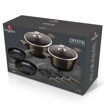 Σετ Μαγειρικά Σκεύη και Εργαλεία Κουζίνας 10 τμχ  με Τριπλή Επίστρωση Titan, Crystal Collection Berlinger Haus BH-7166 - 