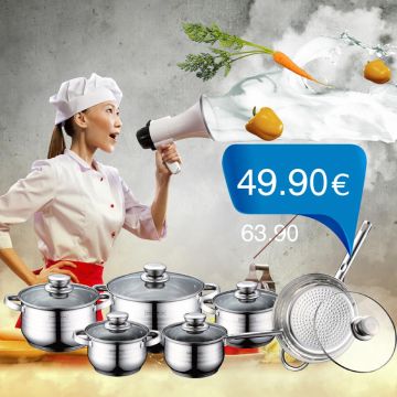 Royalty Line Σετ Κατσαρόλες 12τμχ. Inox - RL-1231 - 