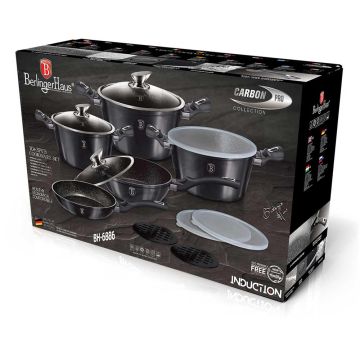 Berlinger Haus Σετ Αντικολλητικά Μαγειρικά Σκεύη 13τμχ. Metallic Grey Line BH-6886 - 