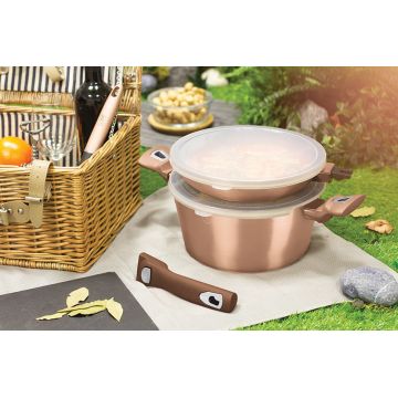 Berlinger Haus Σετ αντικολλητικά μαγειρικά σκεύη 13 τεμαχίων με τριπλή μαρμάρινη επίστρωση Dark Grey Metallic Line BH-7058 - 