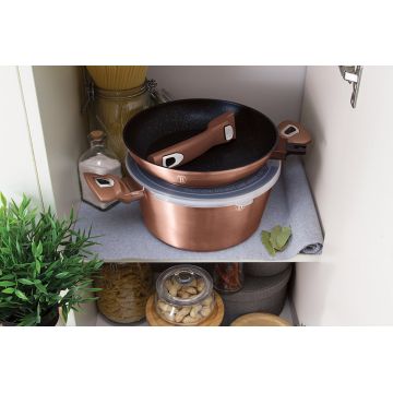 Berlinger Haus Σετ αντικολλητικά μαγειρικά σκεύη 13 τεμαχίων με τριπλή μαρμάρινη επίστρωση Dark Grey Metallic Line BH-7058 - 