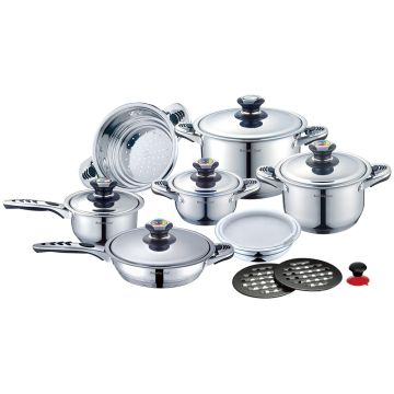 Royalty Line Σετ Μαγειρικά Σκεύη 16τμχ Inox RL-16B Royalty Line Σετ Μαγειρικά Σκεύη 16τμχ Inox RL-16B