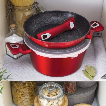 Berlinger Haus Σετ αντικολλητικά μαγειρικά σκεύη 13 τεμαχίων με αντικολλητική επίστρωση Metallic Line Burgundy Edition BH-7057 - 