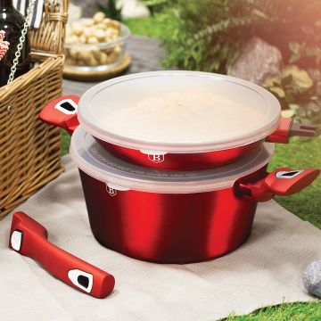 Berlinger Haus Σετ αντικολλητικά μαγειρικά σκεύη 13 τεμαχίων με αντικολλητική επίστρωση Metallic Line Burgundy Edition BH-7057 - 