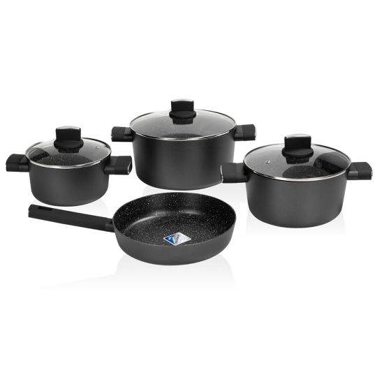 Zilan Σετ αντικολλητικά μαγειρικά σκεύη 7 τμχ με επίστρωση μαρμάρου ZLN0959