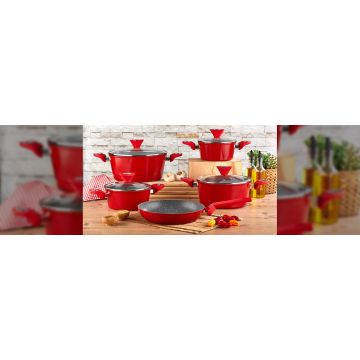 Zilan Σετ αντικολλητικά μαγειρικά σκεύη 9 τμχ με επίστρωση μαρμάρου ZLN3260 - 