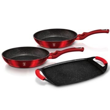 Berlinger Haus Σετ Τηγάνια 2τμχ. με Αντικολλητική Πλάκα Ψησίματος BH-1668 - 