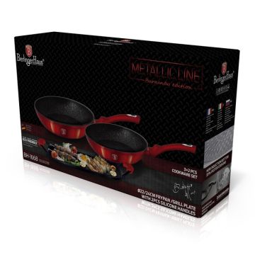 Berlinger Haus Σετ Τηγάνια 2τμχ. με Αντικολλητική Πλάκα Ψησίματος BH-1668 - 