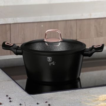 Berlinger Haus Σετ μαγειρικά σκεύη και εργαλεία κουζίνας 10 τμχ με τριπλή επίστρωση μαρμάρου, Black Rose Collection BH-8168 - 