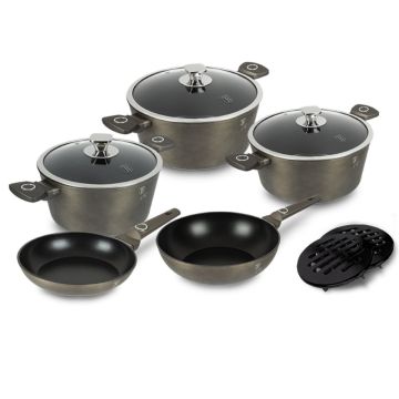 Berlinger Haus Σετ μαγειρικά σκεύη και εργαλεία κουζίνας 10 τμχ με τριπλή επίστρωση titan, Crystal Collection BH-7773 - 