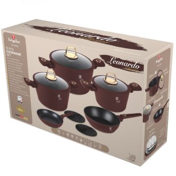 Berlinger Haus Σετ μαγειρικά σκεύη και εργαλεία κουζίνας 10 τμχ με τριπλή επίστρωση titan, Leonardo Collection BH-8050 - 