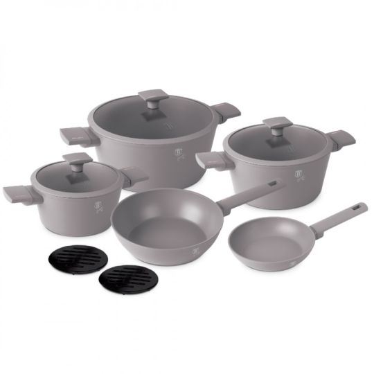 Berlinger Haus Σετ μαγειρικά σκεύη και εργαλεία κουζίνας 10 τμχ με τριπλή επίστρωση titan, Taupe Collection BH-8110