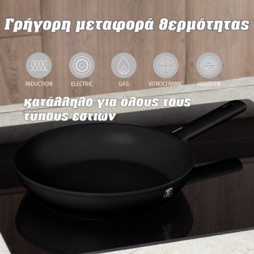 Τηγάνι με Τριπλή Αντικολλητική Επίστρωση Τιτανίου 28εκ. μαύρο Berlinger Haus BH-8171 - 