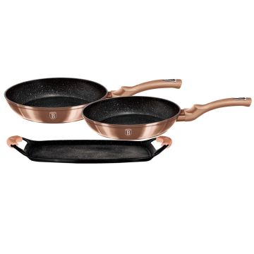 Berlinger Haus Σετ 2 αντικολλητικά τηγάνια και πλάκα ψησίματος BH-1669 - 